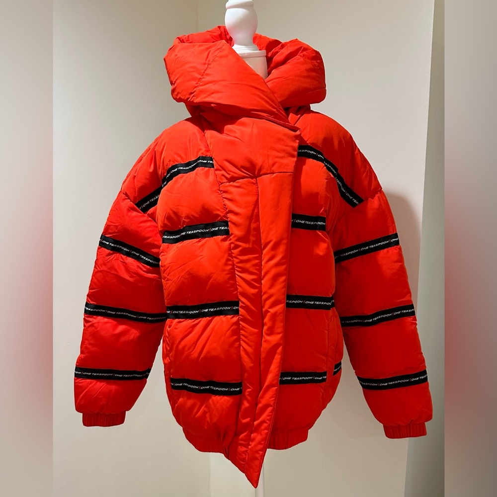 One Teaspoon Addicted Puffa Jacket Hooded Red NWT Size XS